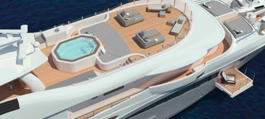 AMELS 180 - yacht construction, pool layout